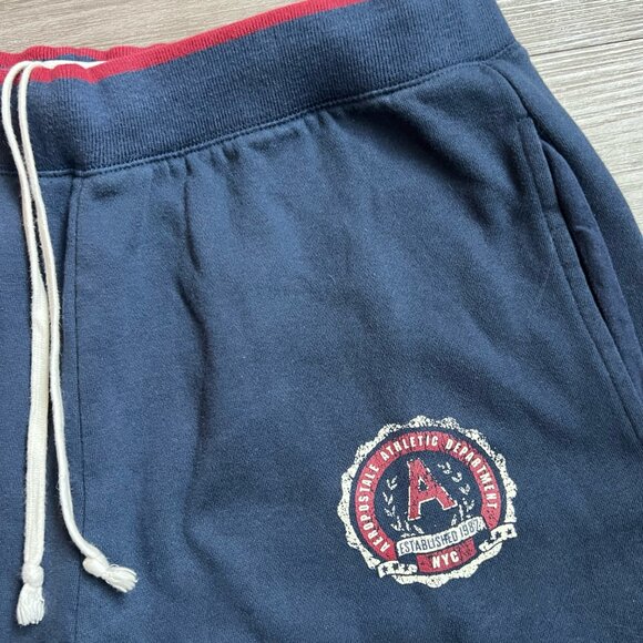 Y2K 00s Aeropostale Navy Blue Straight Leg Sweatpants Mallcore Size L - Picture 3 of 5